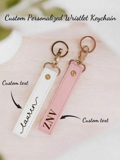 1 pièce Porte-clés personnalisé en PU avec monogramme, cadeau personnalisé pour la Saint-Valentin, la remise des diplômes, l'anniversaire, l'anniversaire de mariage, la fête des pères, la fête des mères, le meilleur ami, lui/elle - Porte-badge, téléphone, carte d'identité personnalisé, coloré, mignon, adorable, amusant, kawaii, Y2K, élégant, unisexe, décontracté, personnalisé, unique, cadeau idéal pour lui, cadeau idéal pour elle, elle, petit ami, petite amie, famille, amis