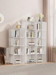 1 件便携式立方体衣柜整理器，多功能，紧凑型，31.5 X 15.7 英寸，独立式衣柜，带窗帘、书架，卧室和客厅家用储物 - 彩色 - 查看 4