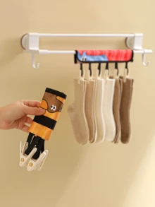 Indispensable Travel Hanger! Foldable Fabric Clothes Hanger, Hotel Drying Rack Essential, Mini Clips Hang Socks Convenience, Home Garment Organizer - Multicolor - View 5