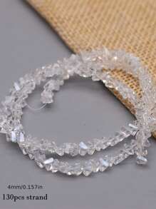 4mm 130 buc. Mărgele de cristal transparente triunghiulare Mărgele de sticlă de cristal de culoare strălucitoare Mărgele libere pentru realizarea de bijuterii, colier de cercei DIY
