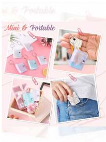 1PC/4PCS 1 Inch/2inch Mini Small Photo Album Valentine Photo Storage With Keychain Clear Pocket Photo Album Keychain For Picture Valentine Gift Wedding Birthday Anniversary Memory,Suitable For Photos, - Multicolor - View 4