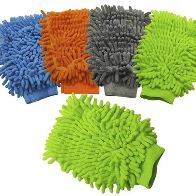 Luva De Microfibra Para Lavar Carros Moto Nao Risca Efeito Brilho