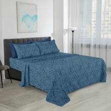 Lux Decor 6-Piece Paisley Bed Sheets High GSM Brushed Microfiber Sheets - Elevate Your Sleep Experience With 16-Inch-Deep Pocket Bedding Sheets & Pillowcases- Back To School- Graduation Gift- All Sizes Available-, Valentine's Day Bedroom, Spring Bedding Refresh, Guest Room Essentials, Dorm Room Bedding, Premium Bed Linens, Easy Care Sheets, Hypoallergenic Fabric, Year-Round Comfort, Master Bedroom Update, Matching Bedding Set, Hotel Quality Linens - Màu xanh hải quân - Xem 10