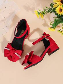 Mädchen Mode Hochabsatz Prinzessinnenschuhe mit Blumen Dekor, Riemen & Klettverschluss, Sommer Tanzschuhe