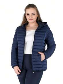 Piumino da donna taglie forti Cappotto ripiegabile con cappuccio imbottito leggero trapuntato