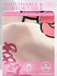 Sanrio 1 pièce Drap-housse imprimé de bande dessinée, Protège-matelas, Housse de lit, Drap-housse, Textile d'ameublement confortable, Protège-matelas respirant et résistant à la formation de peluches, Décoration d'intérieur, Convient à tous les formats de lit - Double, Full, Queen, King, Toutes saisons, Anti-poussière, Lavable en machine