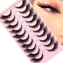 10 Cặp Lông Mi Giả Kiểu Mắt Mèo Lông Mi Tự Nhiên 16mm 8D Lông Mi Giả Làm Đẹp Cho Đôi Mắt Của Bạn - Lông mi  mắt mèo - Xem 2