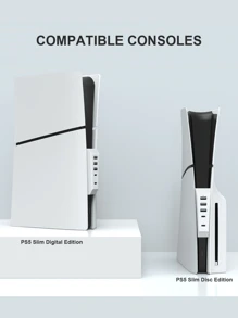 Hub USB para P5 Slim, Expansor de 5 puertos USB y 1 puerto TYPE-C compatible con la consola P5 Slim, en 2 colores - White-PS5 delgada - Ver 4