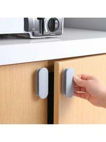 2 piezas de Manillas deslizantes de plástico autoadhesivas, tiradores auxiliares sin perforar para pegar en ventanas, gabinetes de cocina, armarios, cajones, puertas de madera y vidrio, accesorios de mejoras para el hogar - Multicolor - Ver 5