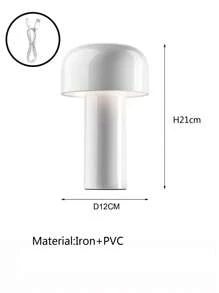 Rechargeable Black Mushroom Desktop Decorative Table Lamp, Touch Switch, Iron Lamp Body, Suitable For Living Room, Bedroom, Restaurant Office And Other Indoor Lighting, Easy To Carry, Outdoor Lighting, USD Plug, Desktop LED Modern Table Lamps
