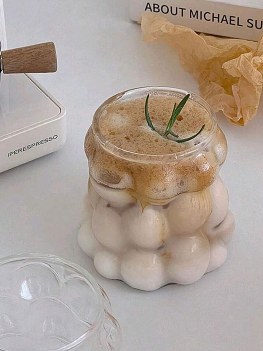 One 350ml Stemless Grape Glass With Handle, Heat Resistant, Suitable For Milk/Coffee/Latte/Juice - Transparent - View 1