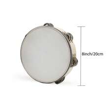 4/6/8/10 Zoll Tamburin für Erwachsene, handgehalten, aus Holz, mit einfacher Reihe Metallschellen, Musik-Tamburin, Geschenkidee, Rhythmus-Percussion-Instrument für Party, KTV (Drumsticks nicht enthalten), Tamburin, Musikinstrumente, Drumsticks