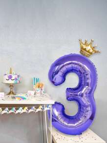 1/2pcs Purple Crown Numeric Balloons For 16th 18th 20th 21st 25th 28th 30th-60th Birthday Party Decorations