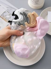 5pairs Dot Pattern Comfortable And Fashionable Low-Cut Invisible Socks - Multicolor - View 4