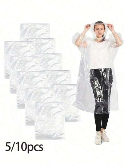 30-1pc Disposable Heavy-Duty Raincoat With Windproof Hood, Portable Waterproof Poncho, For Travel And Outdoor Activities - Transparent And Disposabletravel Disposables Items Travel Hotel Essentials Outdoor Essentials Room Stuff Beach Travel Minis Periods Diaposable Items Bathroom Accessories Insulation,Galentines,Puppy,Carnival,Party Decorations