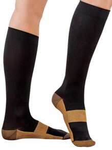 3 pares de medias de compresión para hombres, calcetines deportivos hasta la rodilla de 20-30 mmHg, medias de compresión médicas para edema y venas varicosas para mujeres