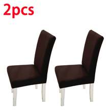 1/2/4/6 piezas Fundas de silla de microfibra de color liso