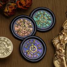 Vintage Clock Embossed Wax Seal Stamp - Perfect For Love Letters, Invitations, Holiday Cards, Journals, Scrapbooks, And DIY Crafts - Gold - View 1