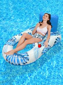 Inflatable Pool Floats For Adults With Headrest & Cup Holder, Large Inflatable Pool Lounger Raft - Multicolor - View 13