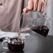 1pc High Borosilicate Glass Manual Drip Coffee Pot, Glass Coffee Maker, Coffee Sharing Pot
