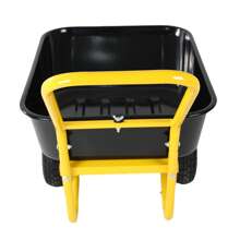 Garden Barrow With Two-Wheeled,Heavy-Duty Garden Utility Cart With10-Inch Pneumatic Wheels,Yard Lawn Dump Cart For Moving Soil Garden Tool Mulch Gravel (Black) - Black - View 8
