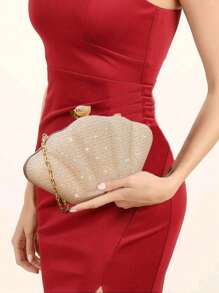 Bolso de mano de fiesta decorado con rhinestones de lujo, bolso de hombro cruzado brillante, diseño único de bolso de noche con clip, adecuado para fiestas, bodas, bailes