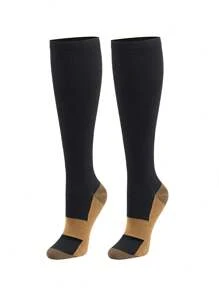 3 pares de medias de compresión para hombres, calcetines deportivos hasta la rodilla de 20-30 mmHg, medias de compresión médicas para edema y venas varicosas para mujeres