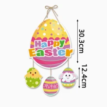 4pcs/Set Easter Decorative Door Hangings, Happy Easter Bunny Celebration Decors (Random Color)