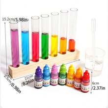 Kit de experimento científico miniatura para niños de mezcla de pigmentos de color, kit de teñido de color primario, juguete educativo preescolar - Multicolor - Ver 6