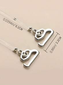 2 件防滑无缝无痕胸罩肩带，外露胸罩肩带，超透明肩带 - 無色 - 查看 4