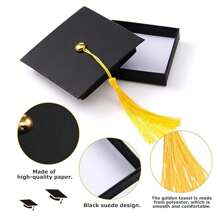 1pc Graduation Cap Gift Box,Graduation Gift Box DIY Grad Cap BoxGraduation Jewelry Box With Yellow Tassel For Congrats Graduation Party Graduation Party Favors Decor Party Supplies