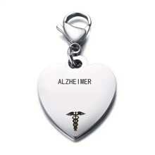 Llavero de alerta médica, en forma de corazón de acero inoxidable, llavero de identificación médica para diabetes tipo 1 y tipo 2, anticoagulantes, alergias y talla grande, accesorio de salud para hombres, regalo, recuerdo, accesorio para automóvil, accesorio para bolso, accesorio escolar, gótico, Y2k
