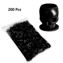 200Pcs Disposable Tattoo Ink Caps Skull Tattoo Cups,Plastic Ink Capswith Stable Base Permanent Makeup Pigment Container Cap Tattoo Accessor