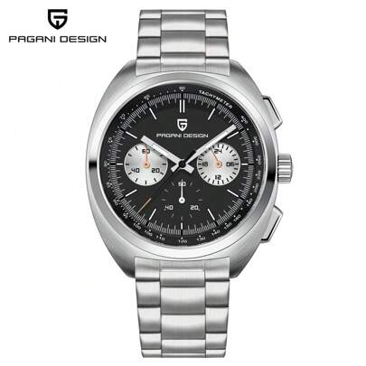 PAGANI DESIGN Men Watch Casual Sports Chronograph Japan VK63 Sapphire Glass 100M Waterproof Black Blue White Quartz Watch For Men PD-1782