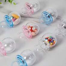 12 Carriage Candy Boxes - Transparent Plastic Makes Them Shinier - Gift Containers, Blue And Pink Can Better Blend Into Various Occasions, Suitable For Decorating Parties And All Kinds Of Events