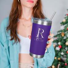 YUFZX 1pc Customized Burgundy Personalized Insulated Tumbler, Can Engrave Name - 12 Designs, 20oz Coffee Cup With Sliding Lid, Multiple Colors, Double Wall Vacuum Insulated - Gift For Mom, Women, Personalized Birthday, Christmas,Kitchen Essentials - Multicolor - View 4