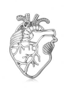 Broche cœur creux Épingle à double poumon Médecine Anatomie cardiologie Aiguille Médecin Cardiologue Sac Broche de revers Cadeau