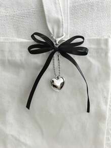 1 件新款时尚心形黑色蝴蝶结钥匙扣，百搭时尚吊坠，适用于女士包包、生日情人节情人汽车配件包饰背包学校可爱哥特 Y2k 万圣节配件教师节圣诞节礼物创意包包配件挂绳带身份证夹汽车配件包饰 - 黑色 - 查看 9