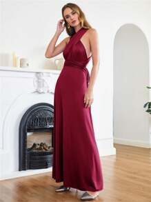Women's Convertible Bridesmaid Dress Wedding Infinity Dress Multi-Way Dress Twist Wrap Dress