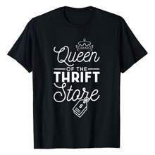 Queen Of The Thrift Store, Thrifter And Thrifting T-Shirt Women's Plus Size T Shirt - màu đen - Xem 1