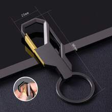 1PC Classical Car Keychain Alloy Metal Keyring - Black - View 1