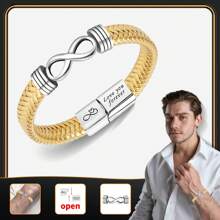 1 pièce Choix de cadeau idéal pour la fête des pères, bracelet nœud doré, honorant le grand amour paternel, indispensable pour la saison de rentrée scolaire, montrant l'énergie juvénile