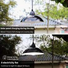 1 件太阳能吊灯室内/室外可充电 2 个太阳能 LED 灯泡棚灯谷仓灯带遥控器防水户外太阳能安全泛光灯适用于墙壁门廊棚屋车库花园露台（冷白色）