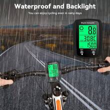 1 pieza Computadora de bicicleta multifuncional con cable, velocímetro de bicicleta, odómetro, pantalla táctil LCD, con soporte de mesa, almohadilla de silicona antideslizante y correa de conexión de nylon, retroiluminación impermeable, termómetro, regalo de análisis de datos profesional para entusiastas del ciclismo, adecuado para el ciclismo de verano en carretera y bicicleta de montaña