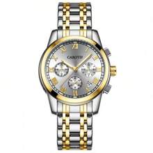 1 pieza Reloj de pulsera de negocios casual de acero con múltiples funciones y esfera de cuarzo, estilo de moda coreano para hombre - A - Ver 13