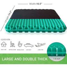 Gel Seat Cushion For Pressure Relief, Egg Sitting Gel Flex Cushion With Non-Slip Cover, Ventilation Breathable Honeycomb Egg Gel Cushion For Home Office Chairs Car Seat Wheelchairs (Green) - 綠色 - 查看 6