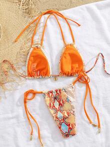 Women's New European And American Style Bikini Set - Orange - View 2