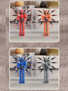 1 set gelede Spider Warrior met 13 beweegbare gewrichten, inclusief verschillende wapens en accessoires, creatieve bouwstenen voor tieners en volwassenen, bureaudecoratiespeelgoed, verpakt in bubbelzak met parelmoerfolie