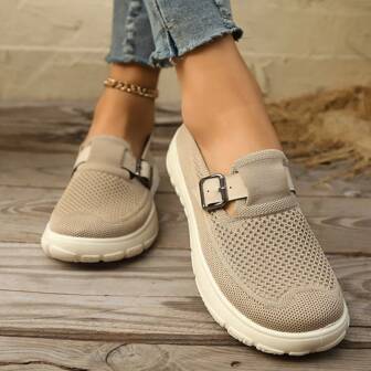 New Style Women's Mesh Slip-On Shoes, Comfortable Breathable Mom Shoes, Soft Bottom Casual Walking Sneakers, Versatile