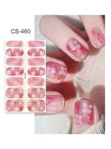 Multi-Color Ombre Nail Polish Strips For Women Nails Full Nail Wraps Solid Gradient Designs Nail Gel Strips For Nails Art Stickers Kit Gel Nail Strips Press On Nails,New No-Bake Gel Nail Decal Flower Butterfly Waterproof Nail Decal Patch With All Summer Nail Coating